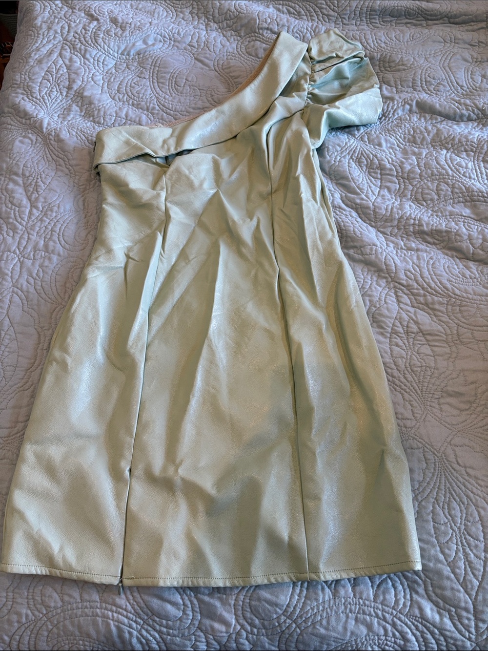 TCEC One-Shoulder Pale Green Cocktail Dress